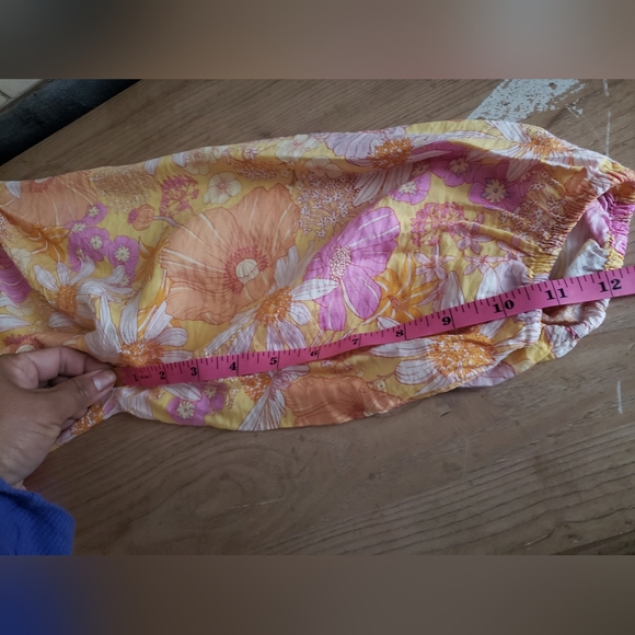 Floral V-Neck Swim Cover-Up Dress in Yellow & Pink - Picture 12 of 13